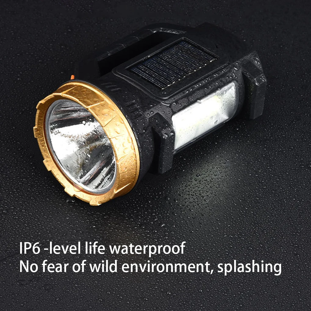 

Solar Flashlight Waterproof Torch Fishing Lantern Handheld Lamp Lighting