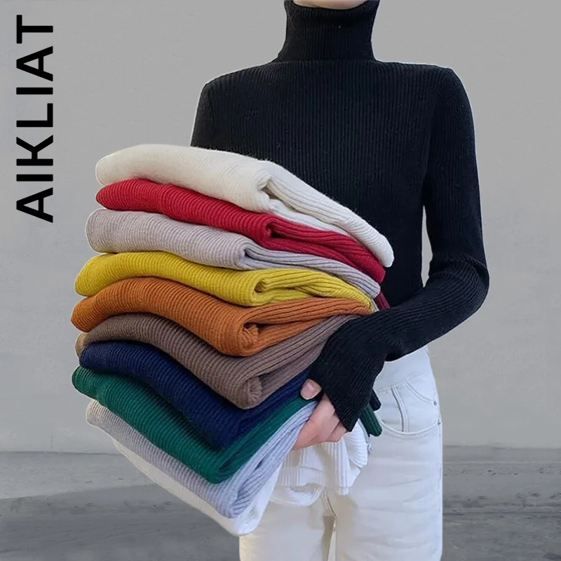 

Aikliat Women Sweater Fashion Knitted Leisure Stylish Sexy Top Women Sweet Warm Sweaters Ladies Vintage Cheap Woman Sweaters