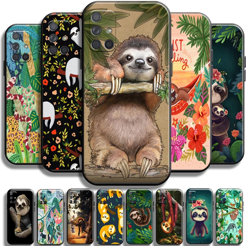 

Cute Cartoon Sloth Animal For Samsung Galaxy A71 A71 5G Phone Case Cover Cases Shell Liquid Silicon TPU Back Shockproof Funda