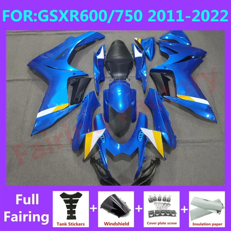 

Комплект обтекателей для GSXR600 750 GSXR 600 GSX-R750 K11 2011 2012 2013 2014 2015 2016 2017 2018 2019 2020 2021 комплект обтекателей синий белый