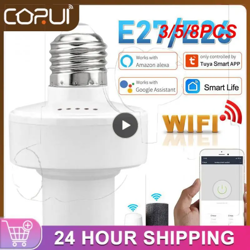 

3/5/8PCS Smart Life Remote Contro Bulb Base Wifi E27 Smart Light Bulb Adapter Wireless Lamp Holder
