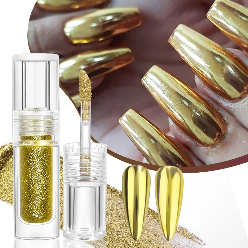 Полутвердая Волшебная зеркальная пудра для дизайна ногтей 3 г/бутылка блестящая