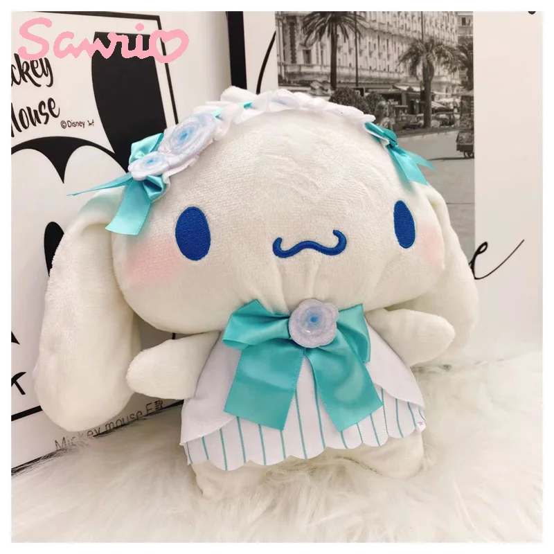 

25cm Anime Cartoon Sanrioed Lolita Bow Knot Cinnamoroll Plush Toy Cute Kawaii Animals Stuffed Plushie Doll Kids Birthday Gift