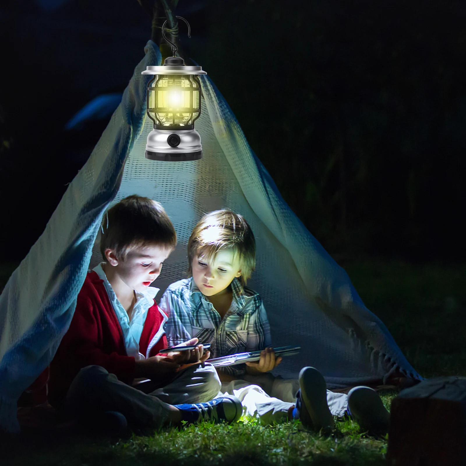 

Фонарики для улицы с зарядкой от USB, винтажные фонарики для сада, многофункциональные 3-скоростные водонепроницаемые фонарики для кемпинга