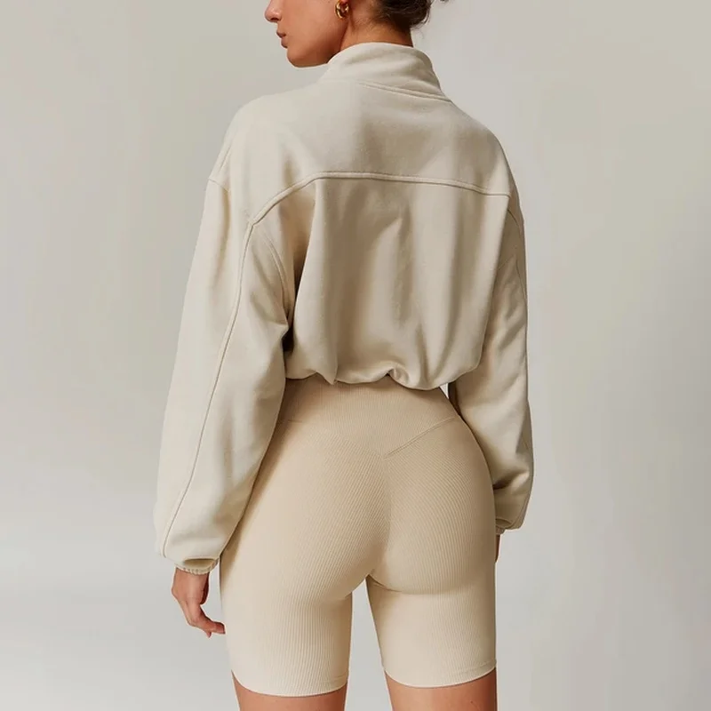 Утепленная спортивная куртка повседневный Свободный кардиган со стоячим