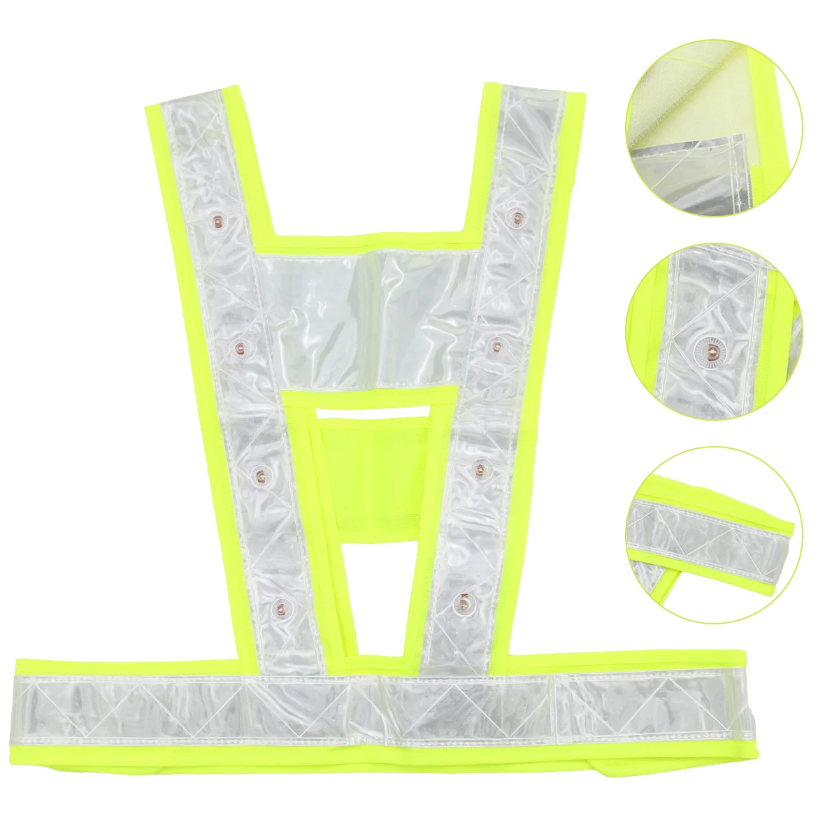 

Vest Reflective Safety Clothing Strap Suspenders Black Led Yellow Reflector Fluorescent Jackets Construction Worker Night Bike