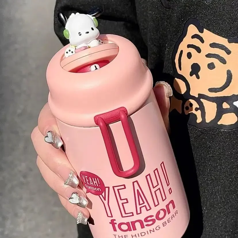 

Вакуумная чашка Sanrio Pacha для собак, Красивая Милая портативная чашка для воды для девушек, студенческие креативные минималистичные чашки