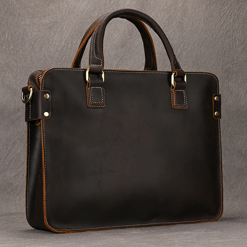 

Сумка-тоут мужская из натуральной кожи, модный саквояж на плечо в деловом стиле, Повседневная Сумочка на плечо