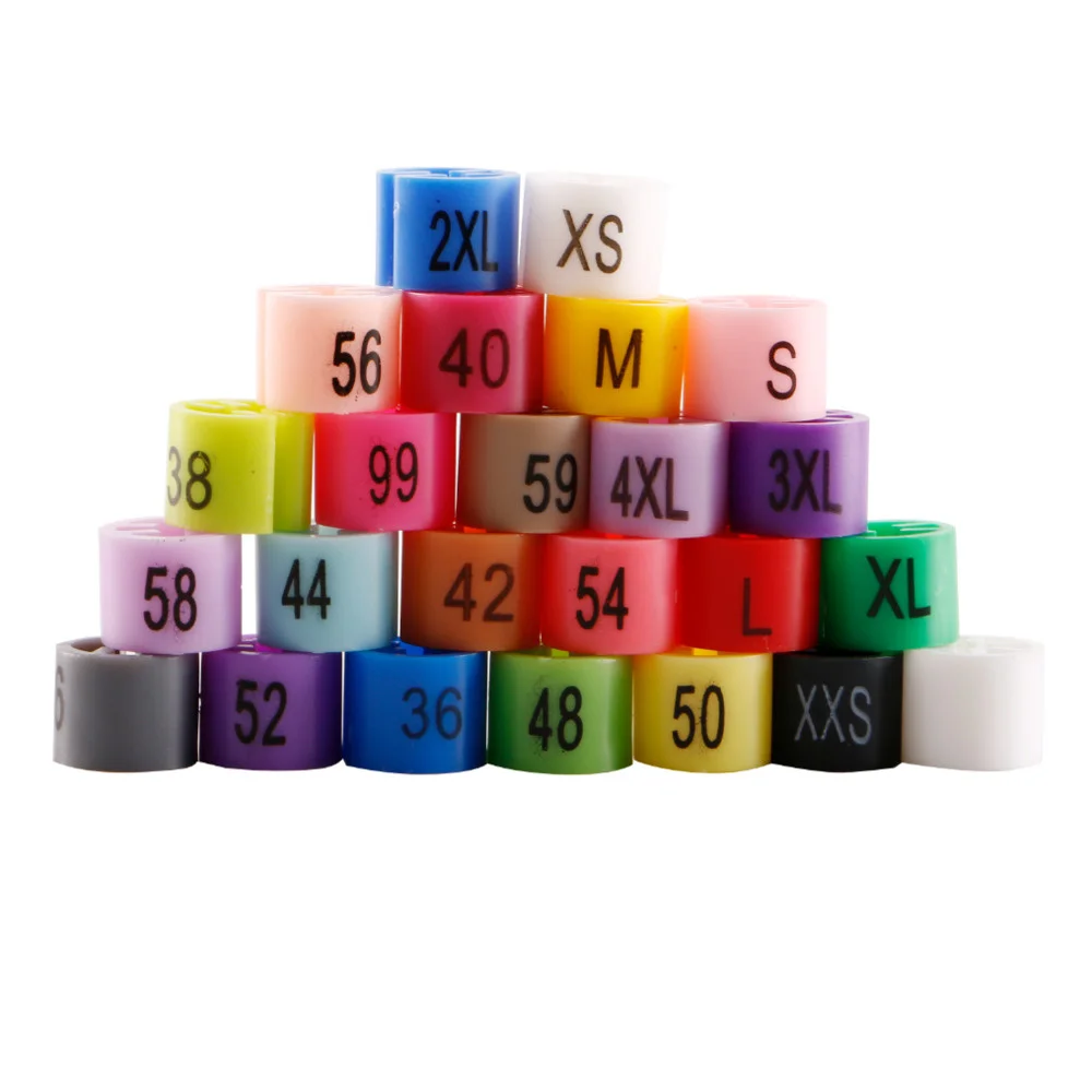 

Plastic Cloth Hanger Size Marker Hangers Snap On Circle Clip S/m/l/xl/2xl Printed Clothing Hanger Accessories Label Tag Tube