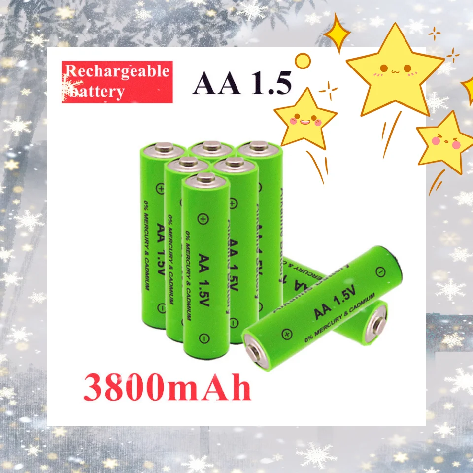 

2022 Batería recargable AA1.5 V 3800MAH para juguetes, reloj, linterna, cámara de Control remoto, cargador, nueva etiqueta