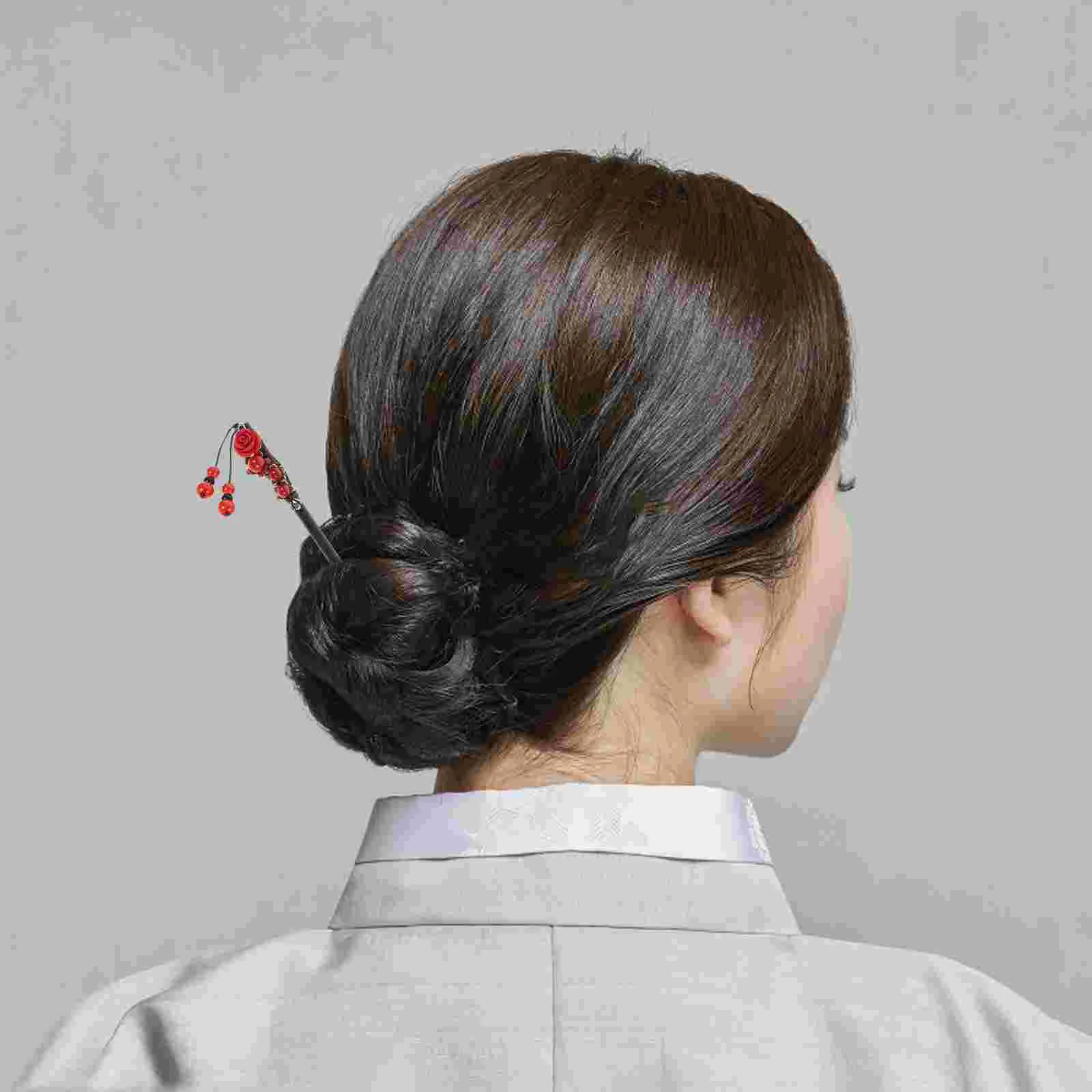 

Hair Chopstickes Women Hairpin Retro Vintage Decor Wedding Headpiece Bride Flower