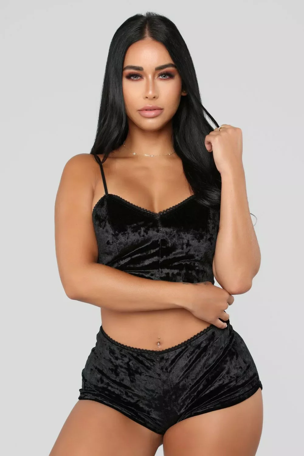 

Hot Women Sexy Velvet Two-piece Lingerie Sleeveless Strappy Solid V-Neck Sleepwear Lace Summer Ladies Nightwear Pajamas Chemise