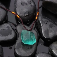 women jewelry gemstone clear crystal healing necklace fluorite pendant natural quartz stone