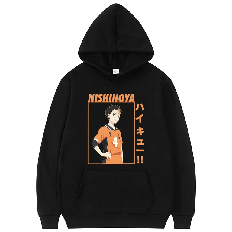 

Japan Anime Haikyuu Yu Nishinoya Patron Saint No 4 Graphics Print Hoodie Men Women Fashion Academy Streetwear New Man Sweatshirt