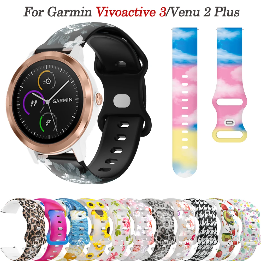 

20MM Smart Watch Strap For Garmin Vivoactive 3 Venu 2 Plus Silicone Wristbands Forerunner 645 245 158 Vivomove HR Bracelet Belt