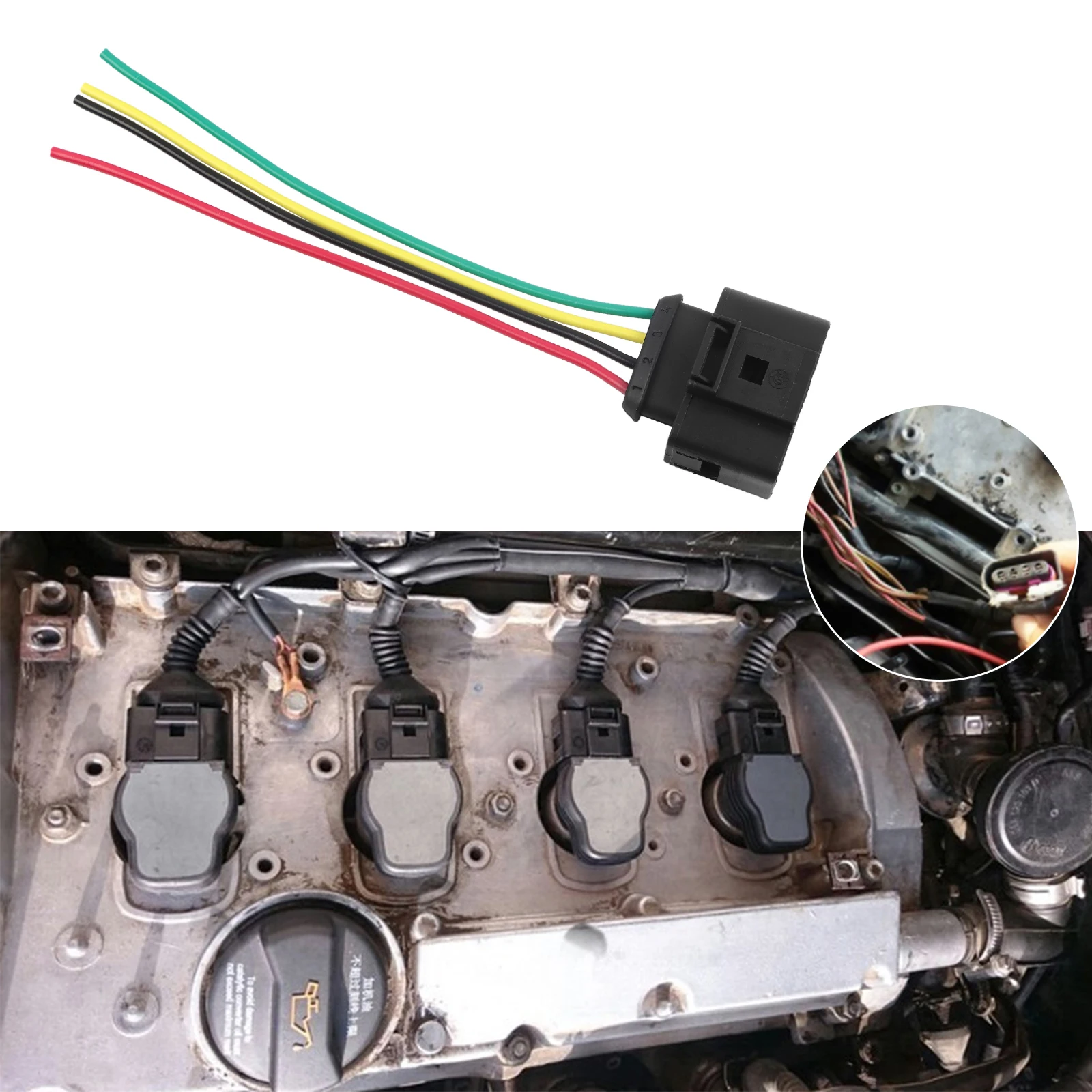 4 ПК зажигание соединитель катушки штекер жгут проводов для VW Passat Jetta Golf Beetle Audi A3 A4