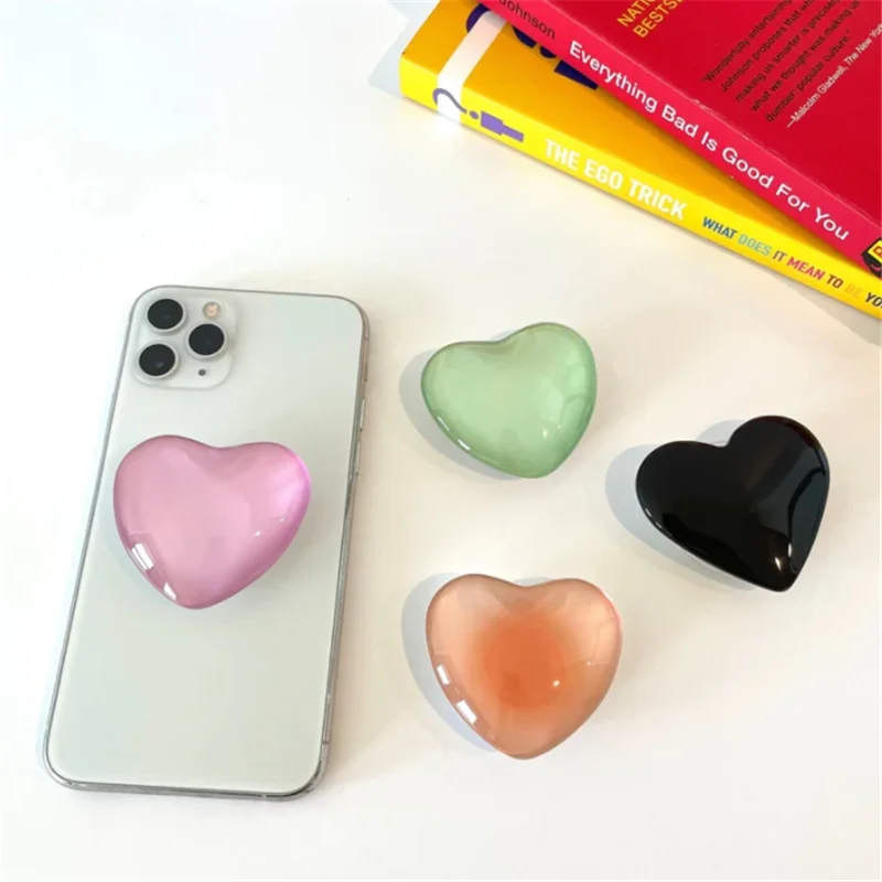 

3D Heart Shape Cute Phone Grip Phone Accessory Griptok Foldable Phone Stand Holder Sweet Aesthetic Heart Universal Topper CR0023