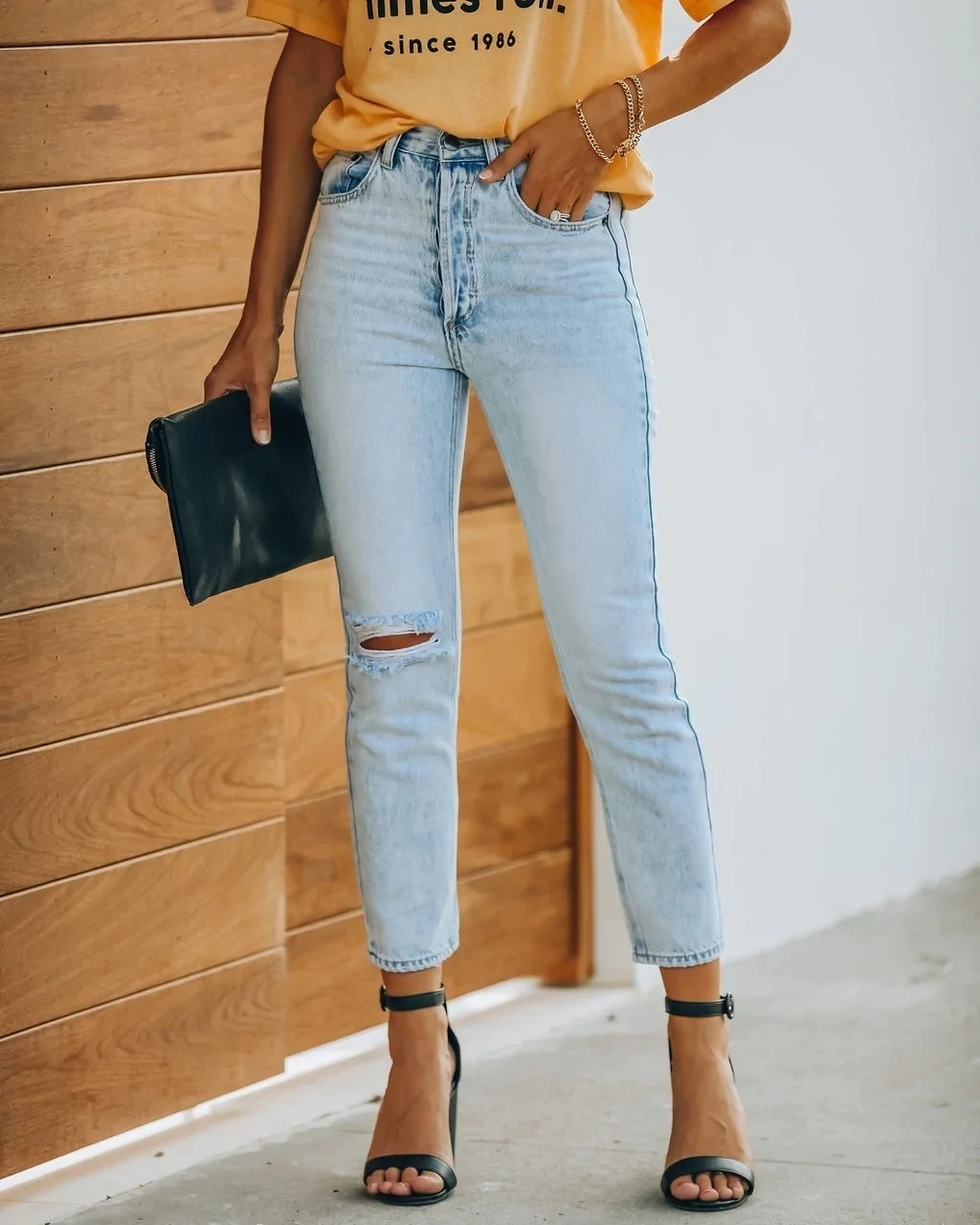 

Women's New Denim Split Pants Casual Pants Us Station