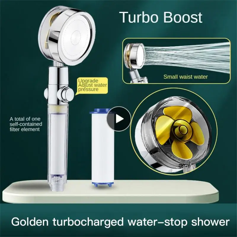 

Shower With Fan Twin Turbo Shower Propeller Turbo Propeller Pressurized Childrens Shower Filter Bathroom Accessories Shower Head