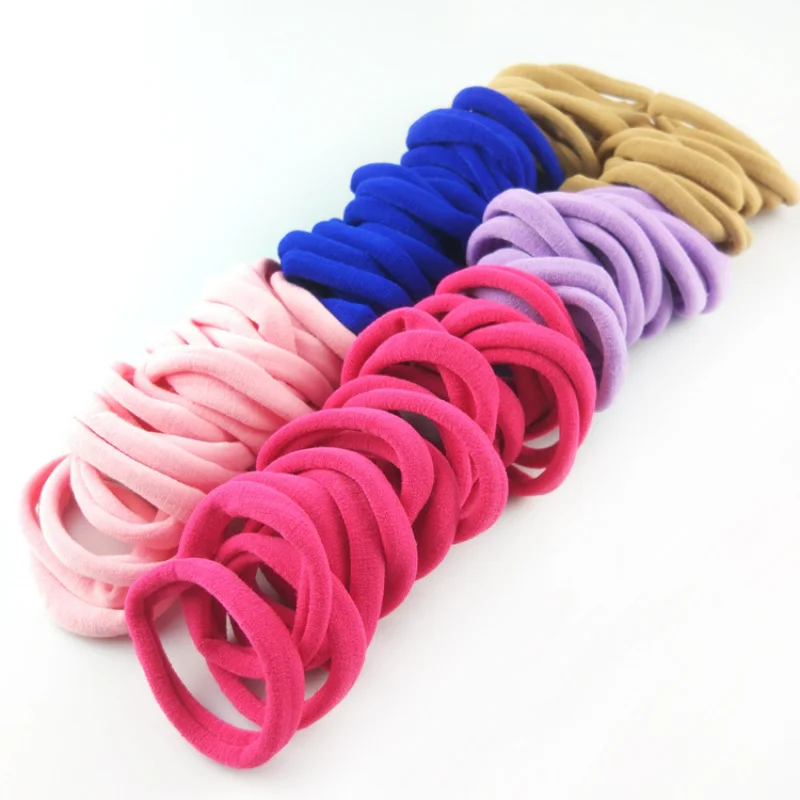 

50PCS/Set Women Girls Basic Hair Bands 4cm Simple Solid Colors Elastic Headband Hair Ropes Ties Hair Accessories Ponytail Holder