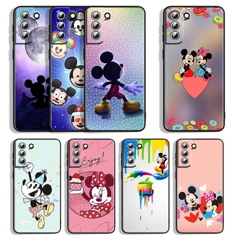 

Silicone Cover MicMickey Mouse Cute Smart For Samsung Galaxy S22 S21 S20 FE Ultra S10e S10 S9 S8 S7 S6Edge Plus Black Phone Case
