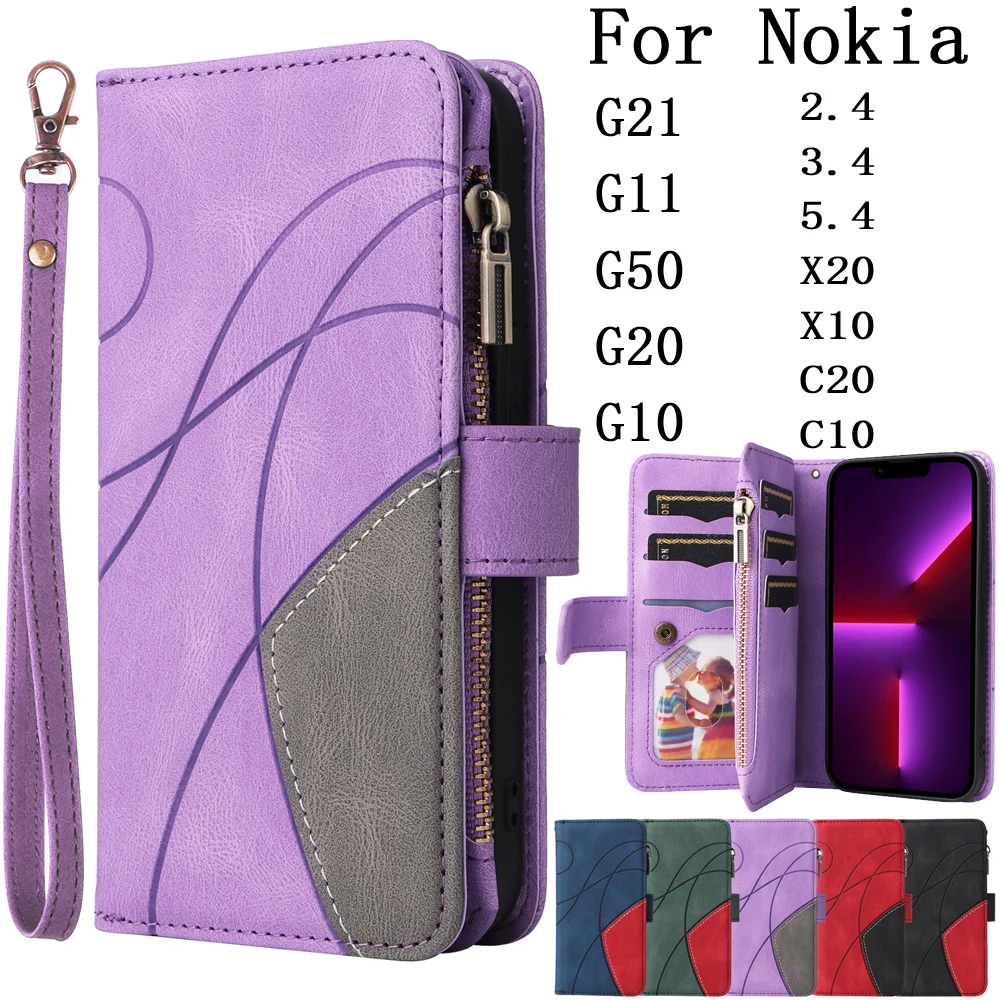 

Sunjolly Mobile Phone Cases Covers for Nokia G21,G11,G50,G20,G10,C20,C10,2.4,3.4,5.4,X20,X10 Case Cover coque Flip Wallet