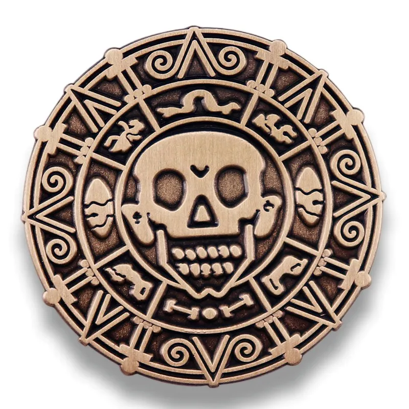 

Vintage Pirates Skull Medallion Coin Pin Enamel Brooch Alloy Metal Badges Lapel Pins Brooches for Backpacks Jewelry Accessories