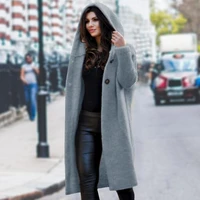plus size women long cardigan autumn winter female casual loose solid sweater oversized coat thick warm hooded knitted cardigans