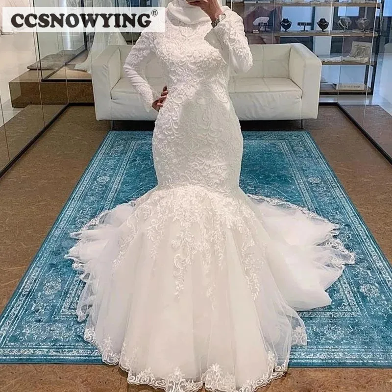 

Шифоновая аппликация с длинным рукавом мусульманские свадебные платья для невесты с высоким воротом арабское женское свадебное платье марокканский кафтан