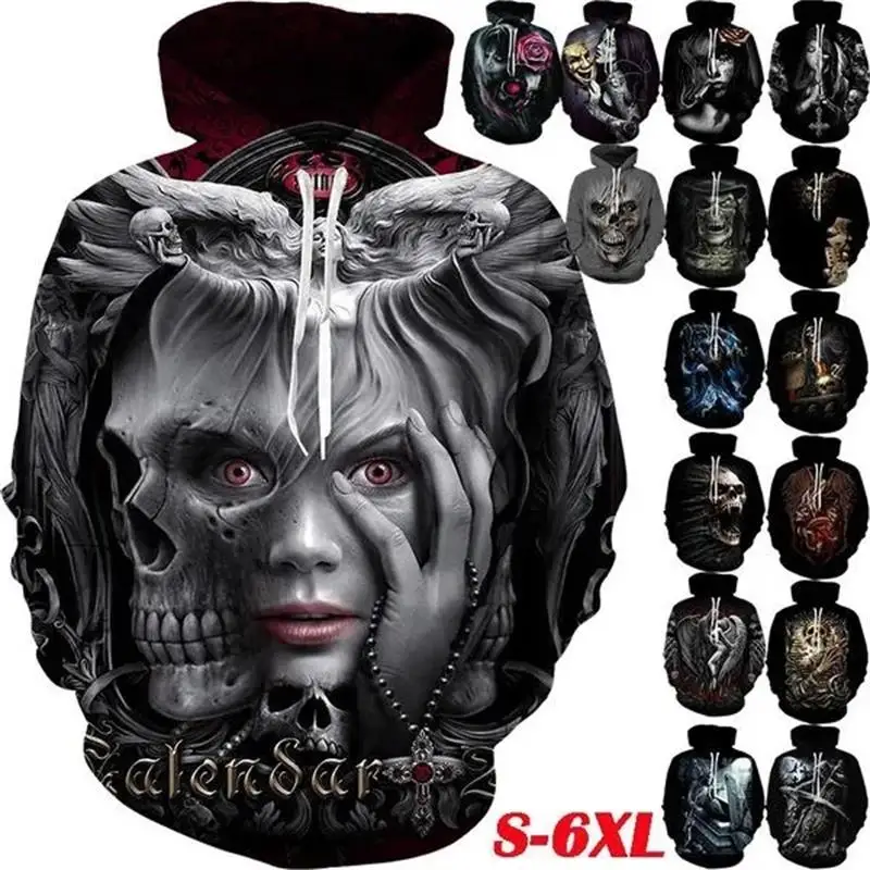 

Guns Roses Goth Skull Graphic Hoodie Men Clothing 3D Printed Horror Skeleton Hoodies Women Fashion Streetwear y2k Pullover Hoody