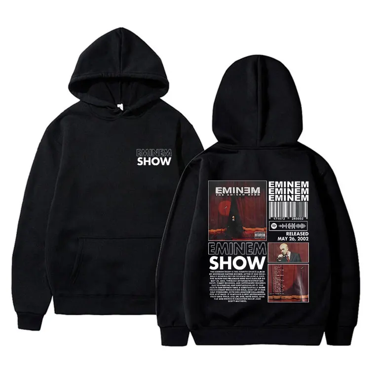 

Rap Eminem The Eminem Show Album Double Sided Print Hoodie Men Women Fleece Cotton Sweatshirt Male Hip Hop Oversized Streetwear