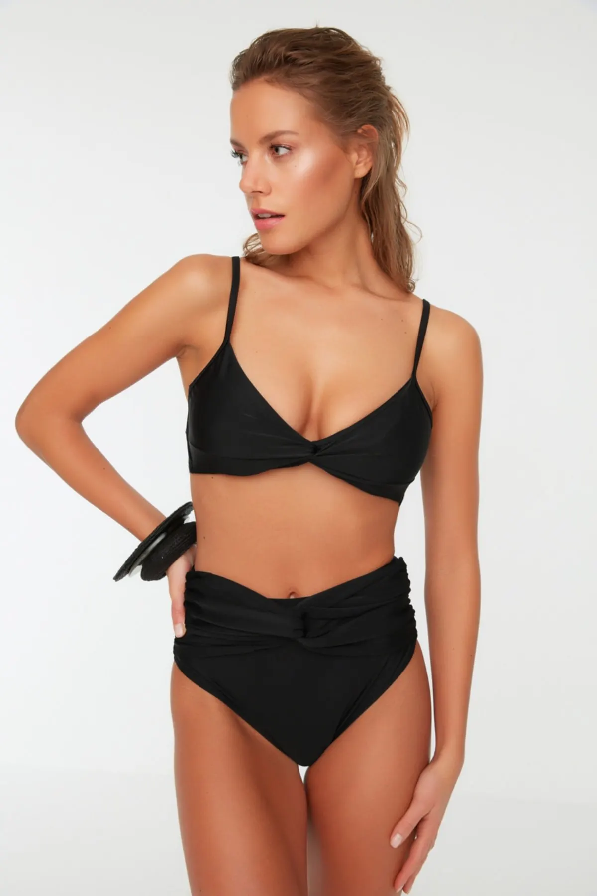 

Women's Bikini Black Knot Detailed Bikini Top Swimwear Sexy Bikini 2022 New Push Up Bikini New Push Up Bikini Set Suit