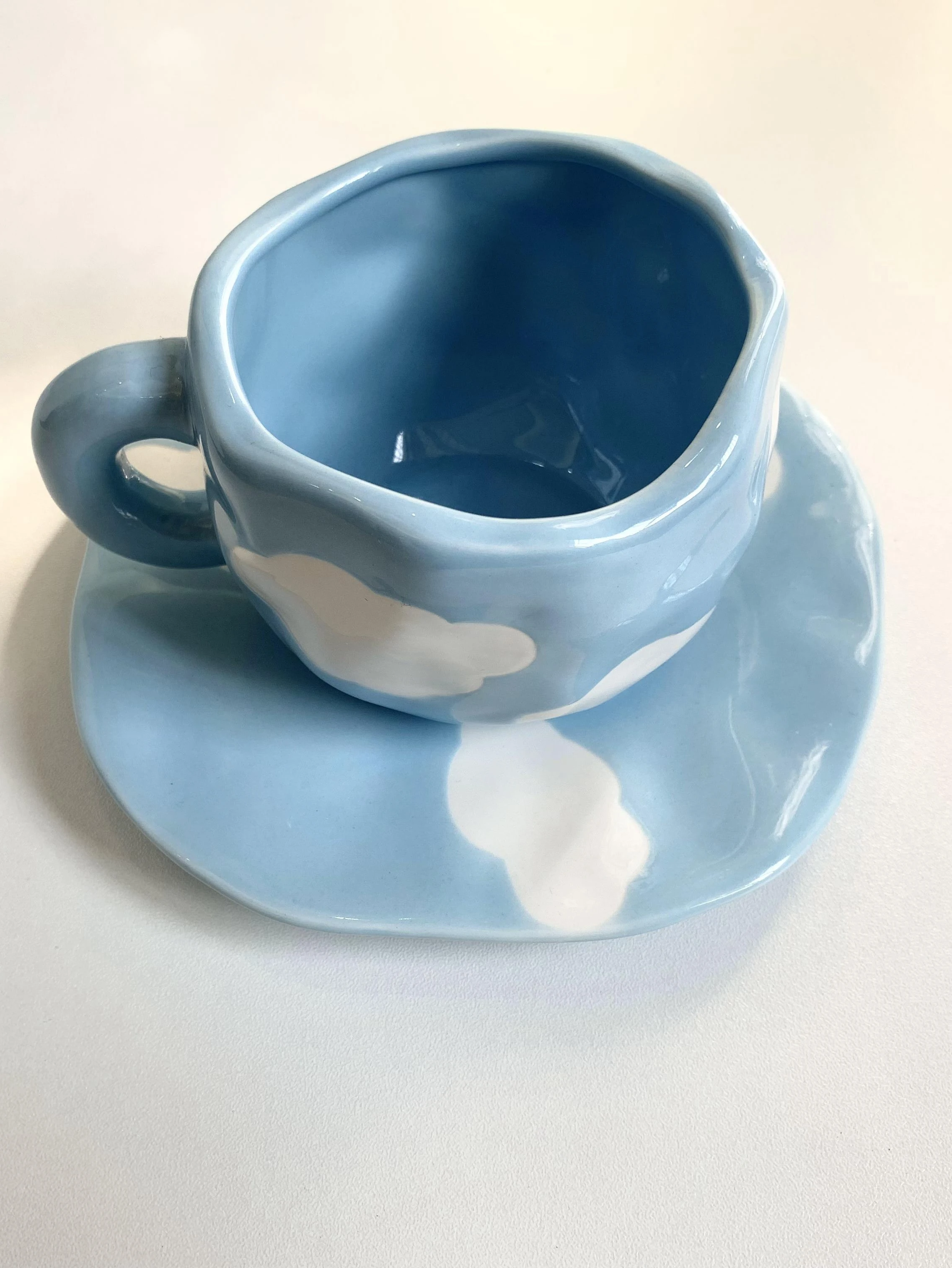 INS Style High-end Ceramic Cup and Saucer Set Tulip Hand-pinch Pastoral Small Fresh Coffee Creative Gift |