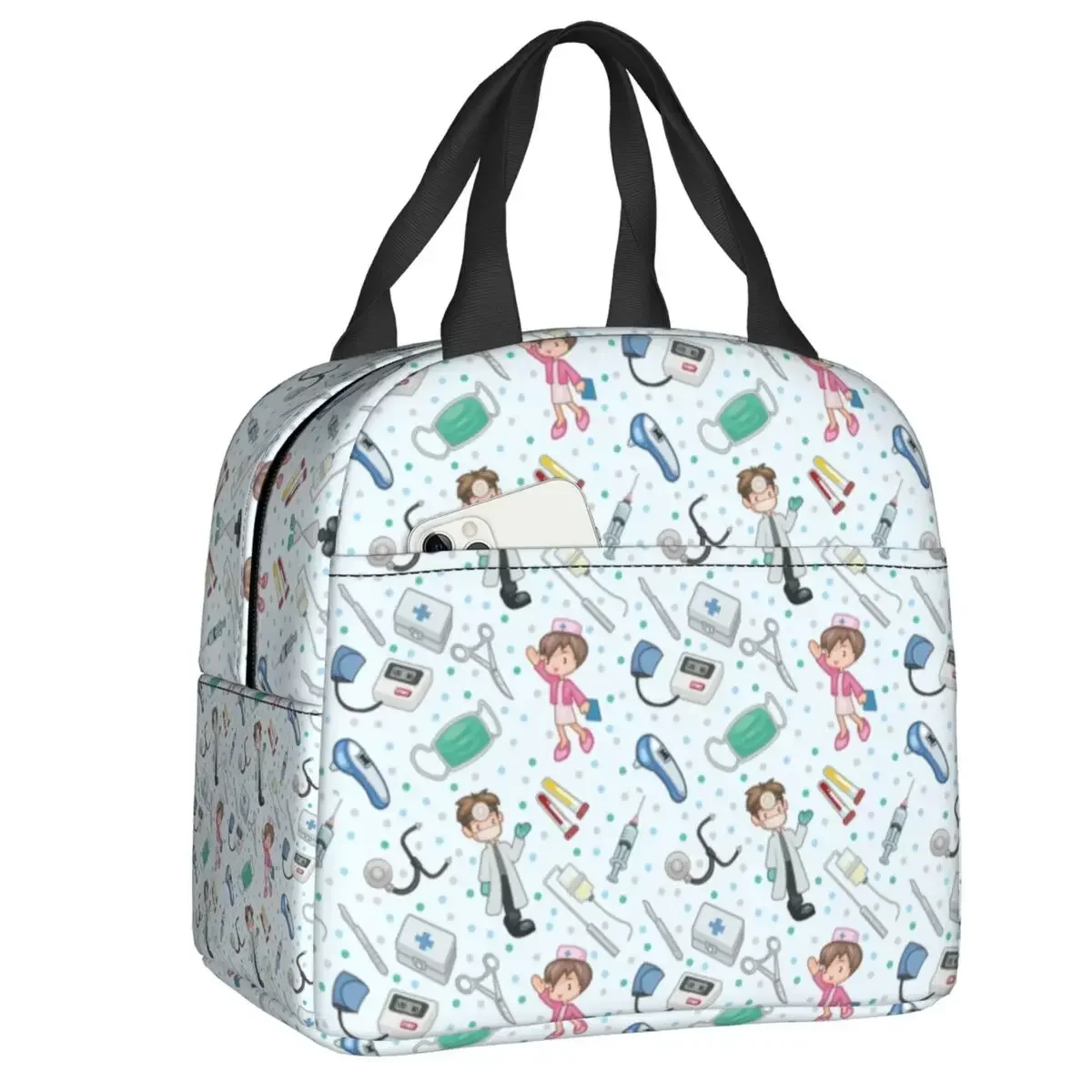 Подарочные Изолированные сумки для обеда медсестры работы школы мультяшный уход