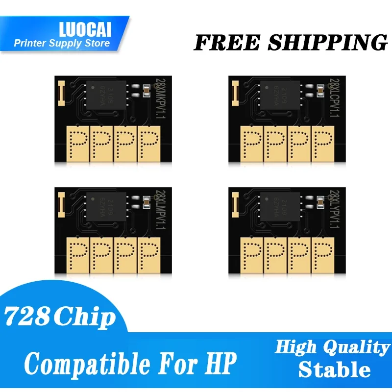 

Новый чип для картриджа HP 728XL, чип HP728 XL F9J68A F9J67A F9J66A F9J65A F9K17A для принтера HP DesignJet T730 T830