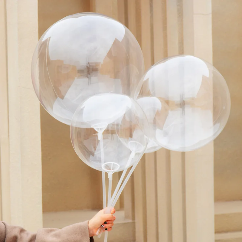 

12/18/20/24/36inch Bobo Clear Balloons No Wrinkle Fillable Feather Transparent PVC DIY Balloon Birthday Party Wedding Decoration
