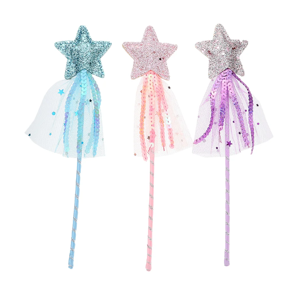 

Fairy Wand Wandsstick Star Party Toygirls Kids Glitter Dressribbon Sticks Girl Costume Supplies Favors Pretend Play Tassel Prop