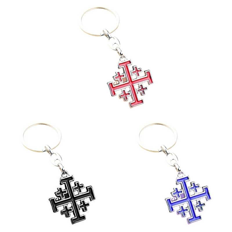 

Enamel Cross Keychain Charm Hanging Pendant Crafts Charms Accessory for Women Handbag Tote Bag Backpack Car Key Decor 85DA