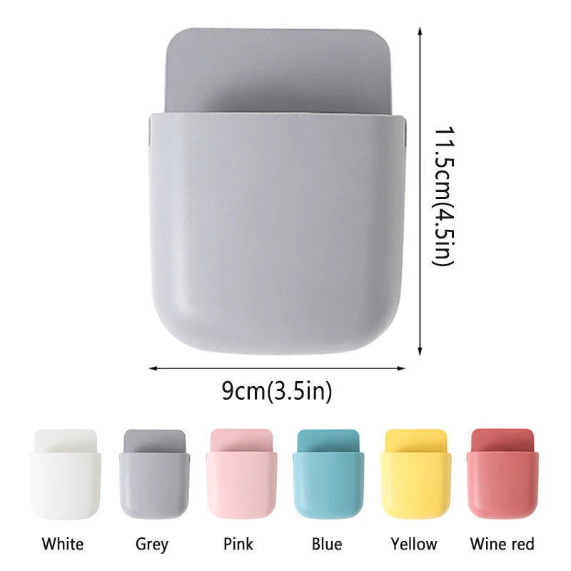 wall mounted remote control holder organizer storage box mobile phone plug stand holder hotel office wall storage organization free global shipping