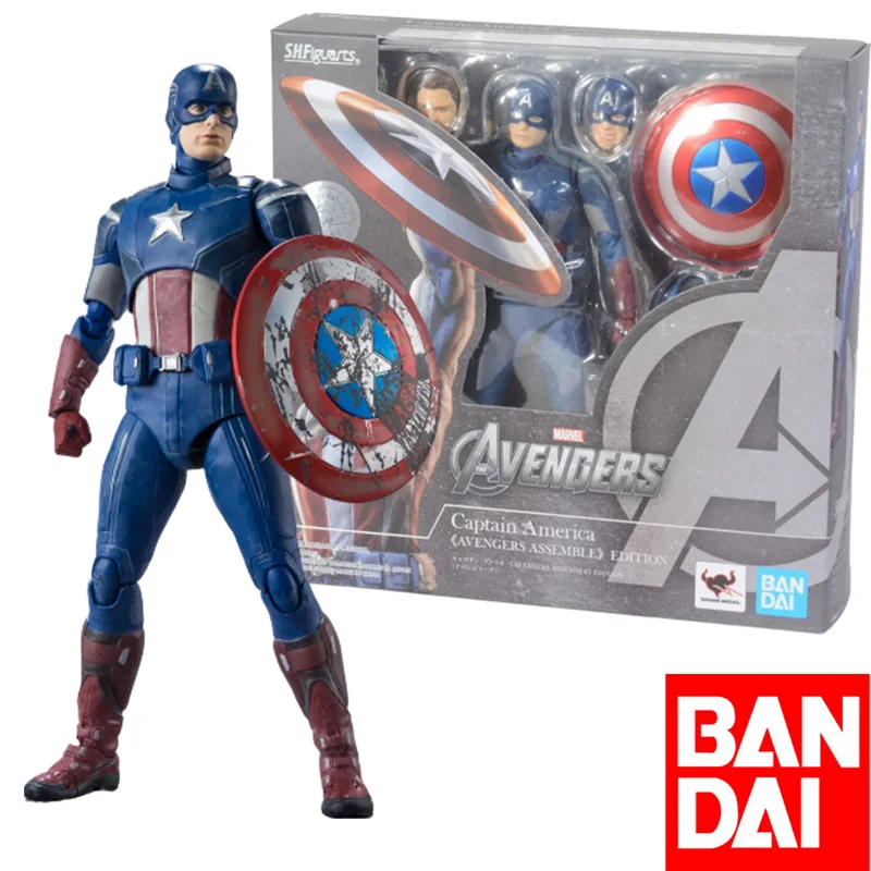 

Японская версия Bandai Shf «Мстители 1», Капитан Америка, собранная 6-дюймовая экшн-фигурка, Коллекционная модель, игрушки, подарки