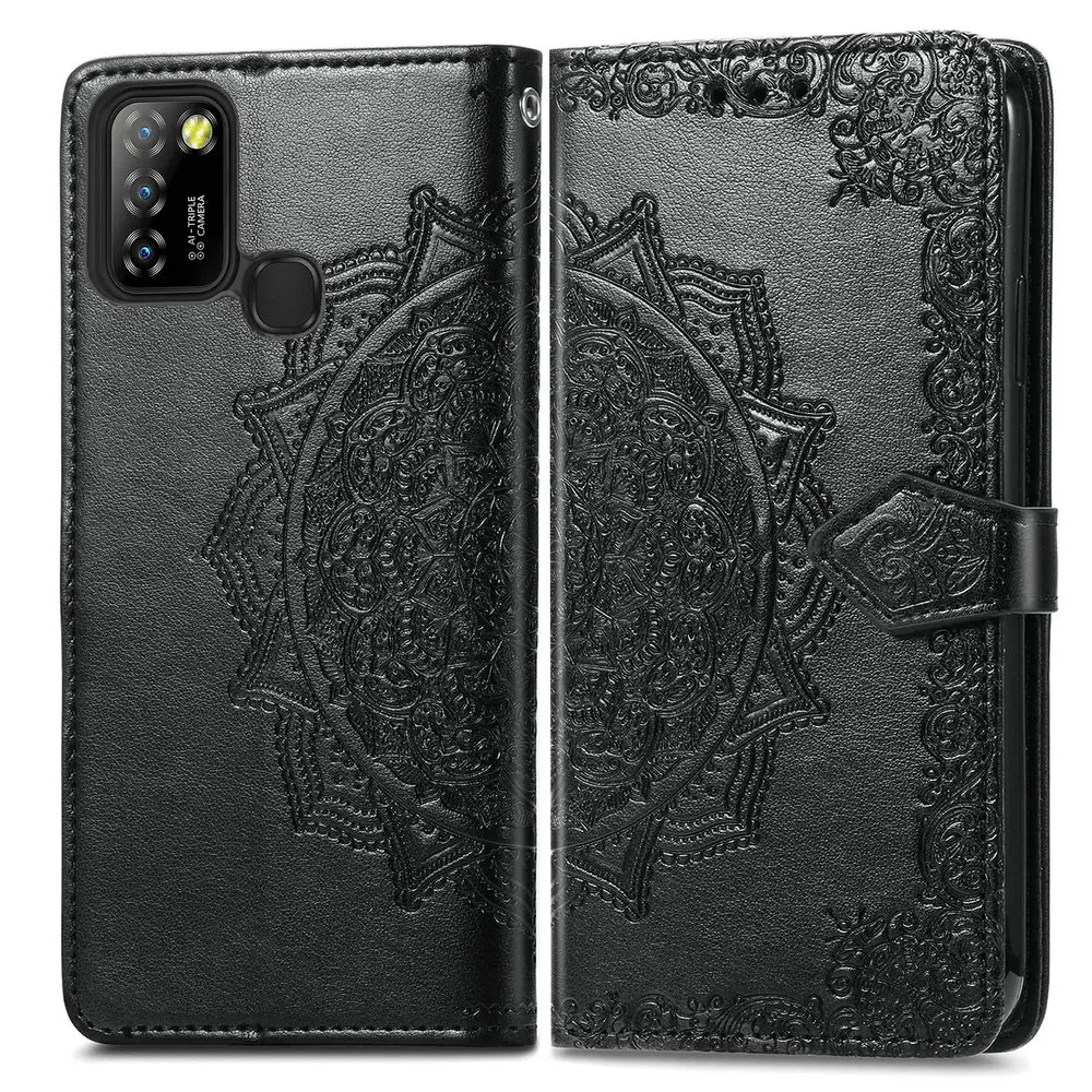 for infinix hot 10 play leather flip case mandala wallet book shell note 11 pro 10s nfc case hot10 lite 11s 10t 9 s phone cover free global shipping