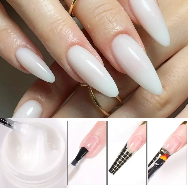

LILYCUTE 1Box Nail Extension Gel Pink White Clear Extension UV Gel For Nails Finger Extensions Form Tips French Nail Art Tool