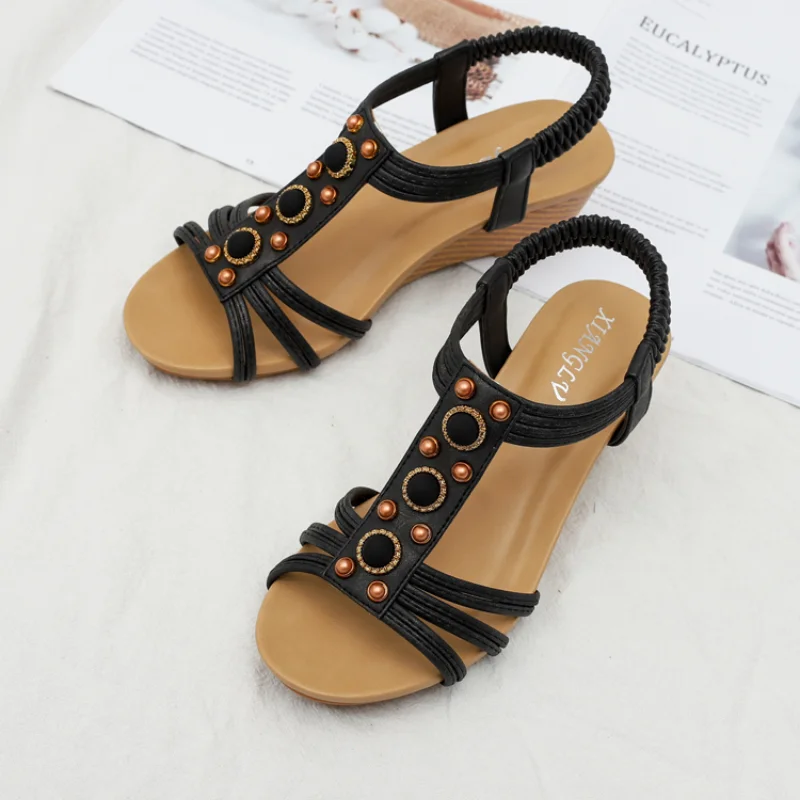 

Туфли женские классические, элегантные босоножки на танкетке, свадебное платье, низкий каблук, лето 2023