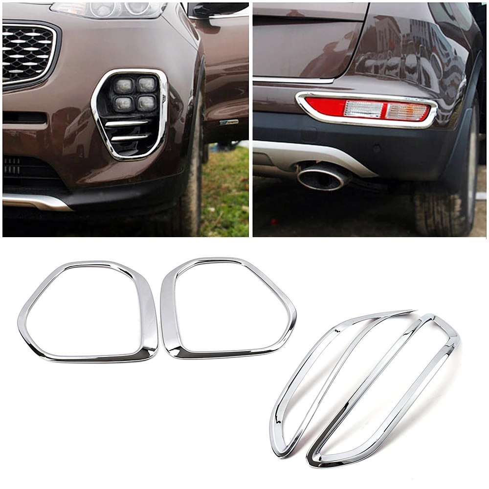 

Для Kia Sportage QL 2015-2019, Хромированная передняя противотуманная фара, задняя фонасветильник, отделка крышки, рамка, ABS, Внешнее украшение