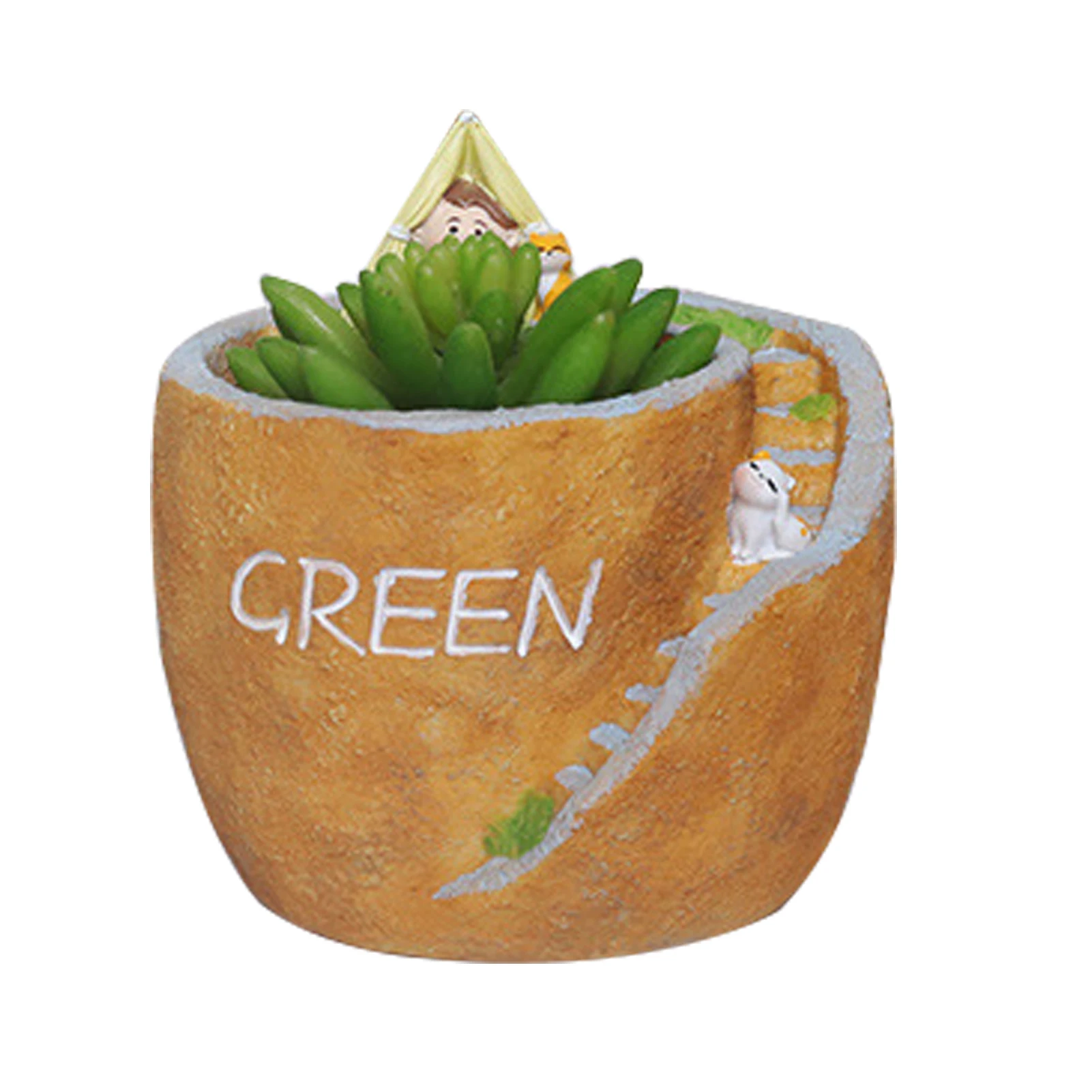 

Подставка для растений в пасторальном стиле, с мультяшным персонажем и котом