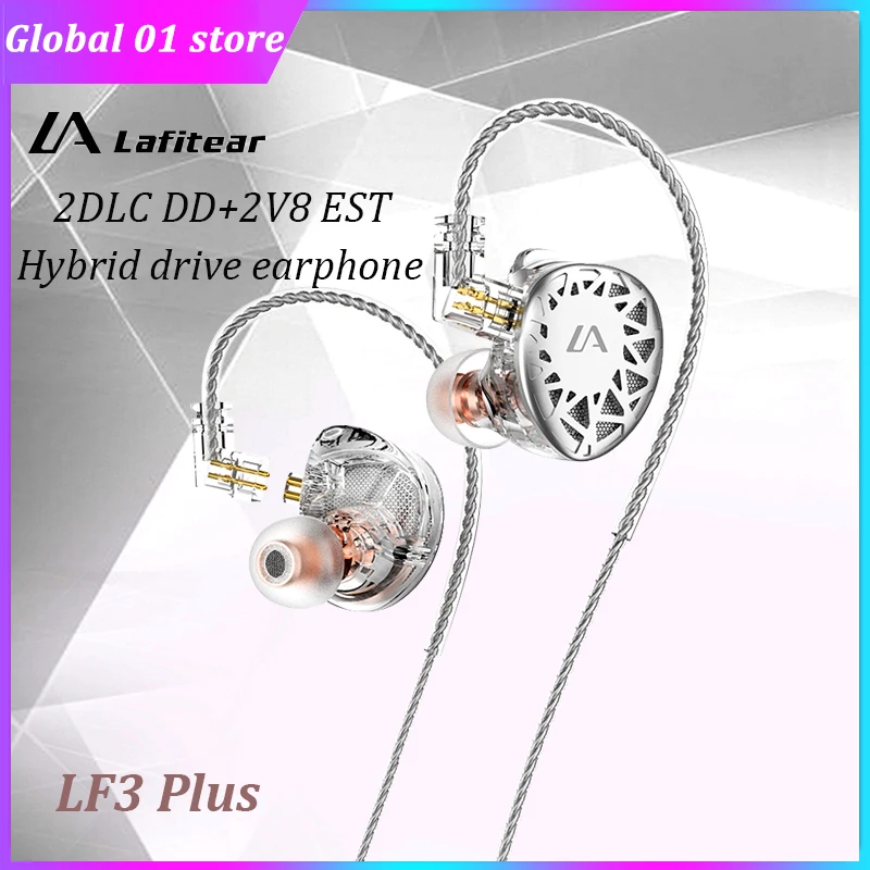 

Lafitear DLC 2DD+2EST IEM Earphones Beryllium Coated Diaphragm Dynamic Electrostatic Hybrid Drive Earbuds In Ear Monitor Headset