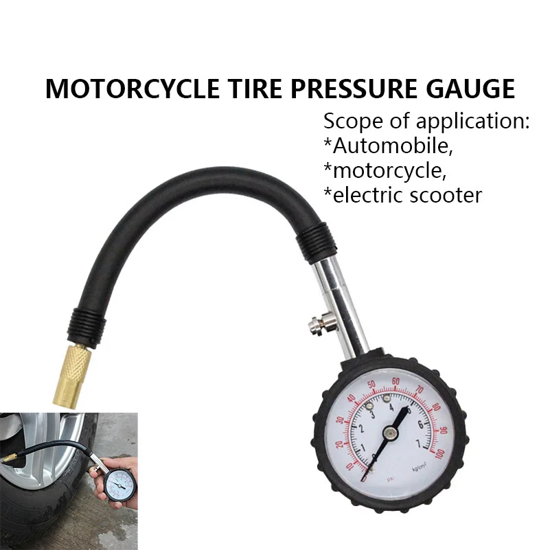 

Universal Tire Monitoring System Tire Pressure 0-100PSI Long Tube Gauge Meter High-Precision Tyre Air Tester for Car Motorcycle