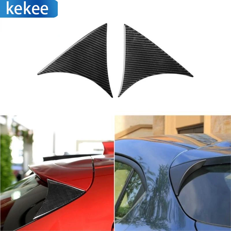 

For Mazda3 Mazda 3 Axela M3 2014-2018 Hatchback Car Accessories Carbon Fiber Rear Tail Window Spoiler Side Wing Cover Sticker