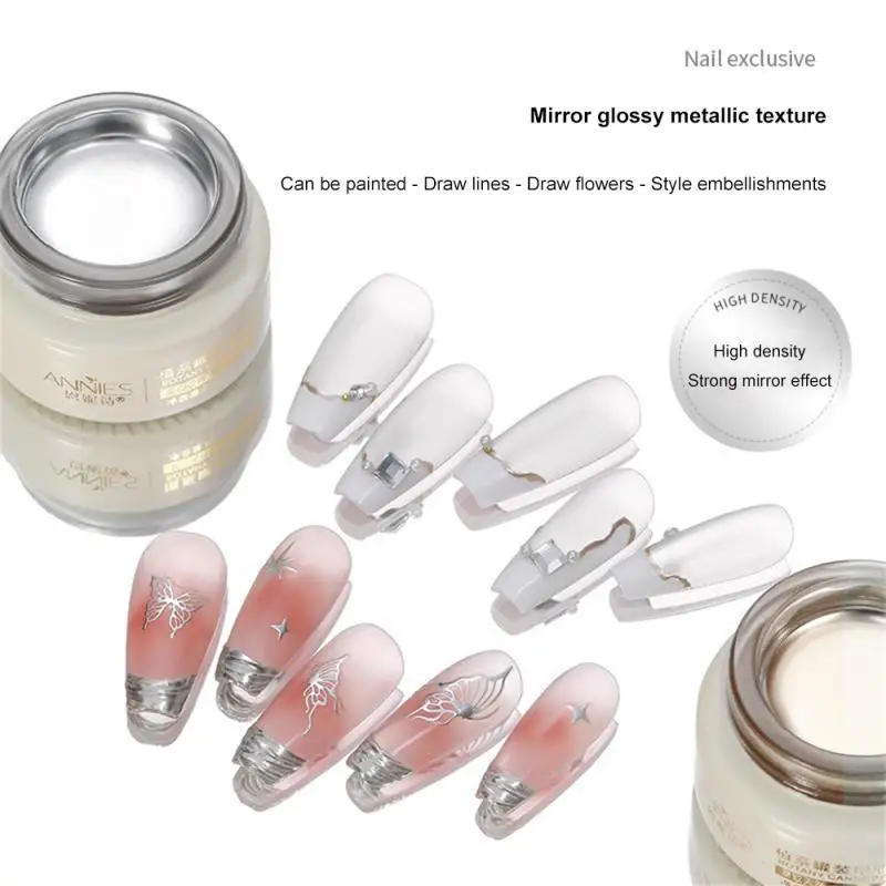 Oil Glue Mirror Metal Dry Quickly. Nail Polish High Brightness 2 Colors Nail Glue Liquid Mirror Metal Nail Glue Nail Gel Beauty