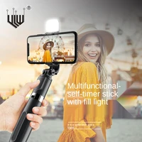 ylw wireless bluetooth handheld gimbal stabilizer mobile phone selfie stick tripod with fill light shutter for ios android